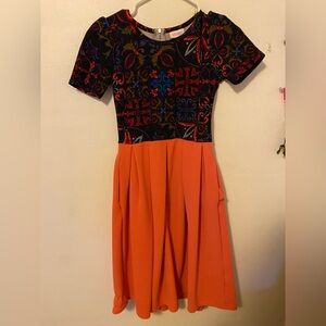 LuLaRoe Multicolor Patterned Dress